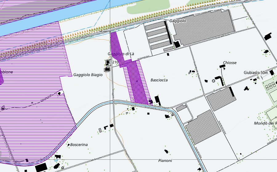 Landeskarte swisstopo mit dem Schutzperimeter von Basciocca (ovest) (Amphibienlaichgebiet)
