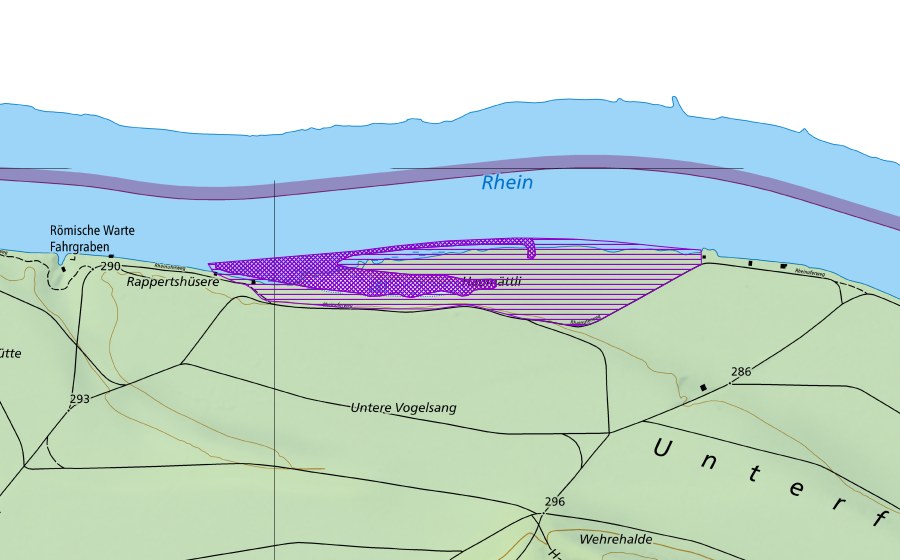 swisstopo national map showing the protected perimeter of Haumättli (Amphibian spawning site)