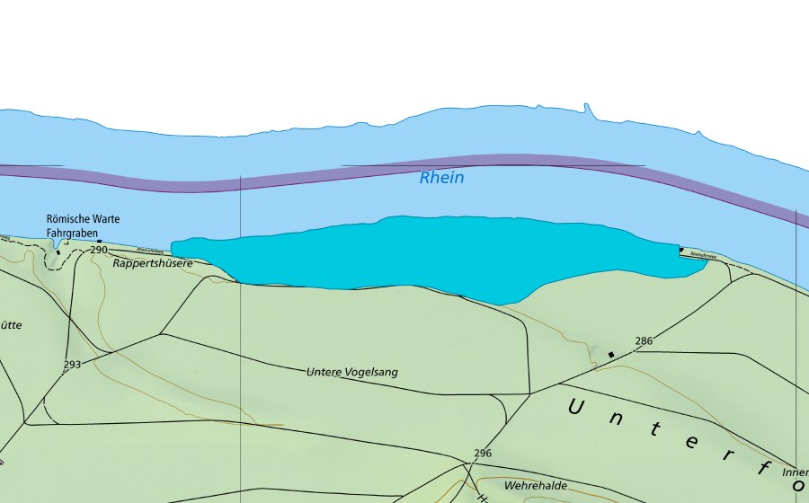 swisstopo national map showing the protected perimeter of Haumättli (Floodplain)