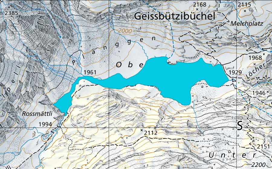 Landeskarte swisstopo mit dem Schutzperimeter von Oberstafelbach (Auengebiet)