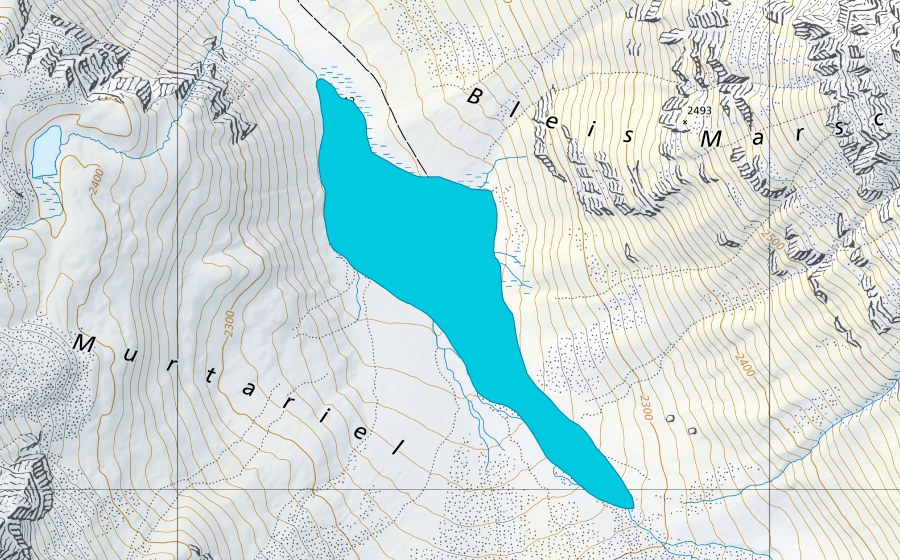 swisstopo national map showing the protected perimeter of Ragn d'Err (Floodplain)
