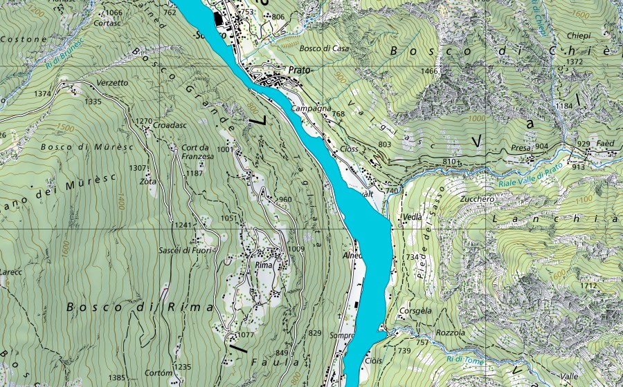 Carte nationale swisstopo avec le périmètre protégé de Somprei - Lovalt (Zone alluviale)
