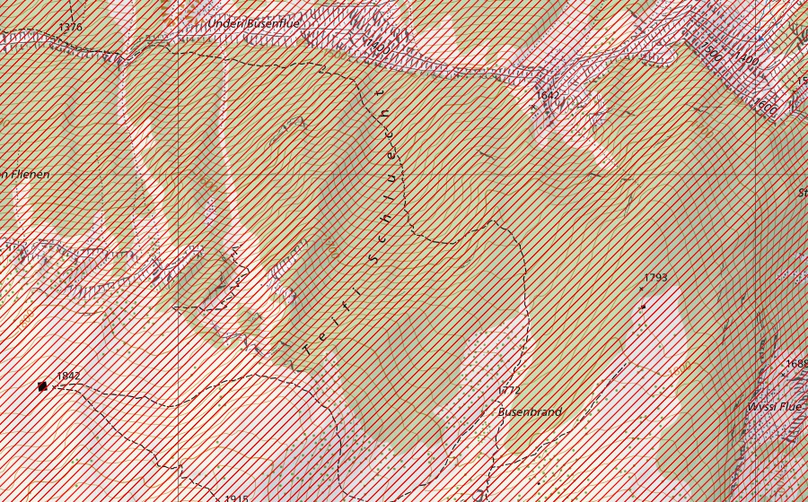 Carte nationale swisstopo avec le périmètre protégé de Berner Hochalpen und Aletsch-Bietschhorn-Gebiet (nördlicher Teil) (Paysage IFP)