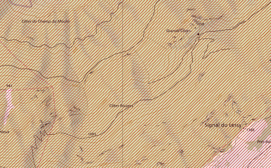 Landeskarte swisstopo mit dem Schutzperimeter von Creux du Van et Gorges de l’Areuse (BLN-Landschaft)