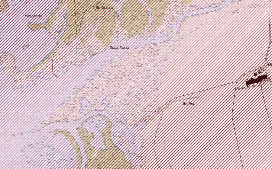 Carte nationale swisstopo avec le périmètre protégé de Delta del Ticino e della Verzasca (Paysage IFP)
