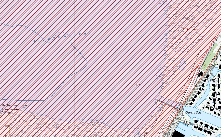 Carte nationale swisstopo avec le périmètre protégé de Frauenwinkel – Ufenau – Lützelau (Paysage IFP)