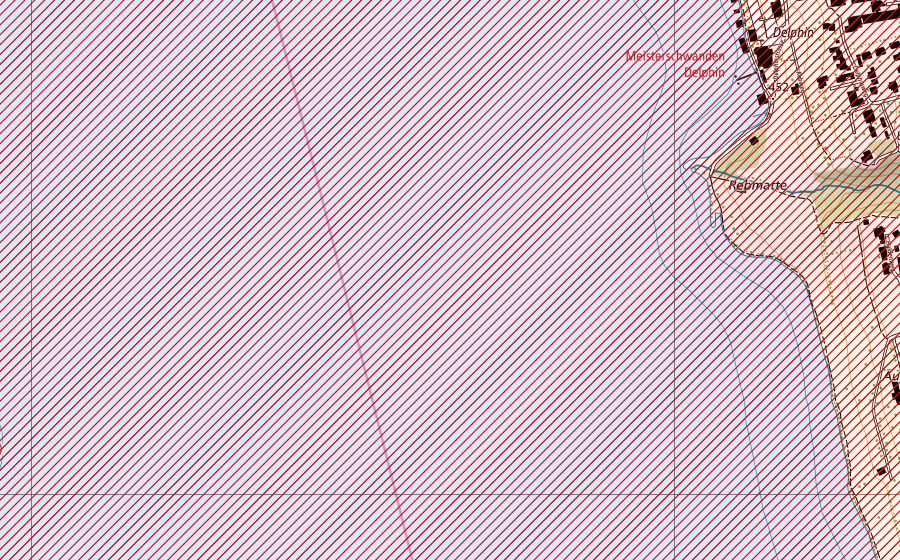 swisstopo national map showing the protected perimeter of Hallwilersee (BLN landscape)
