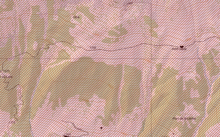 Carta nazionale swisstopo con il perimetro protetto di La Pierreuse – Gummfluh – Vallée de L’Étivaz (Paesaggio IFP)