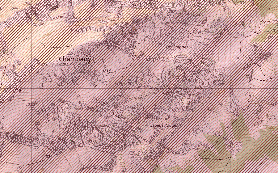 swisstopo national map showing the protected perimeter of Lac de Tanay (BLN landscape)