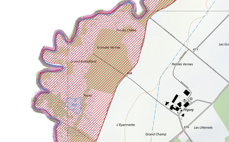 swisstopo national map showing the protected perimeter of Marais de la haute Versoix (BLN landscape)