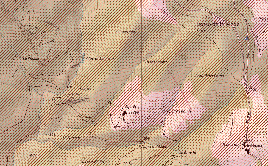 Carte nationale swisstopo avec le périmètre protégé de Monte Generoso (Paysage IFP)