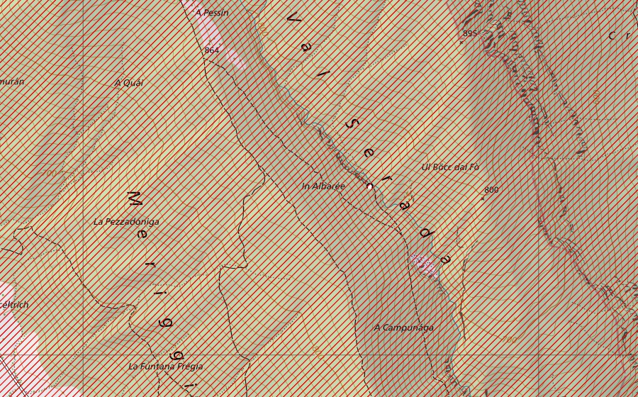 Carte nationale swisstopo avec le périmètre protégé de Monte San Giorgio (Paysage IFP)