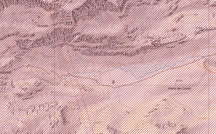 swisstopo national map showing the protected perimeter of Piora – Lucomagno – Dötra (BLN landscape)