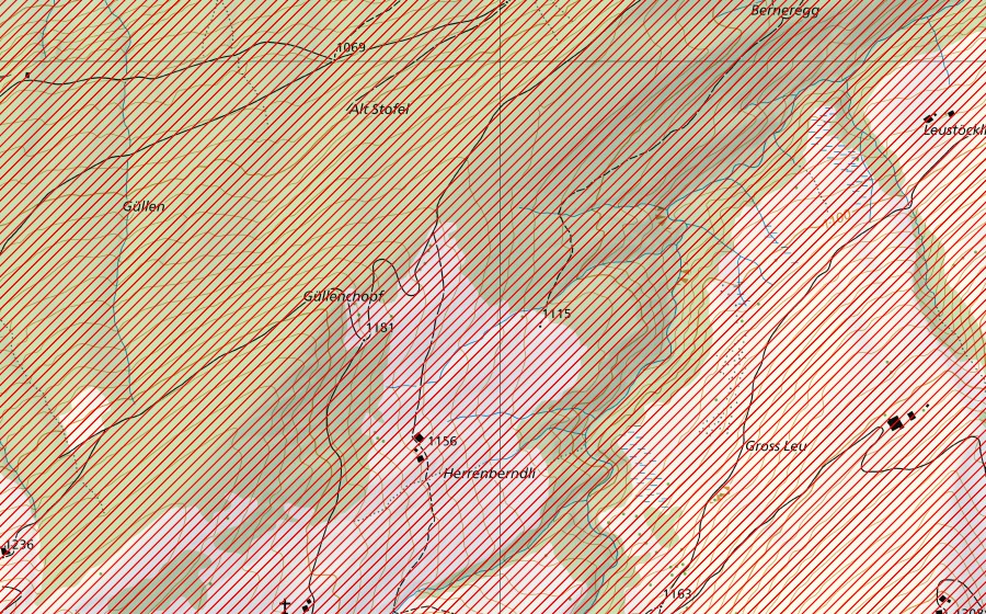 Carte nationale swisstopo avec le périmètre protégé de Säntisgebiet (Paysage IFP)