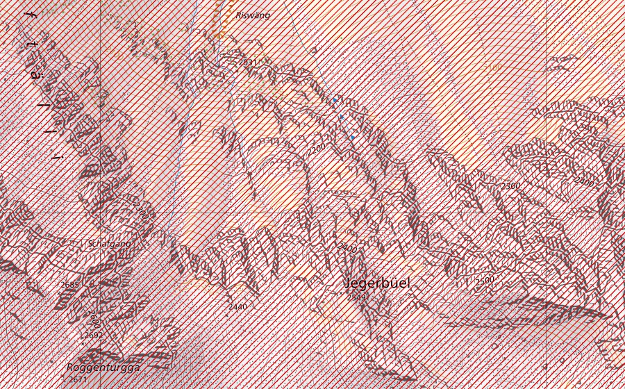 Carte nationale swisstopo avec le périmètre protégé de Silvretta – Vereina (Paysage IFP)