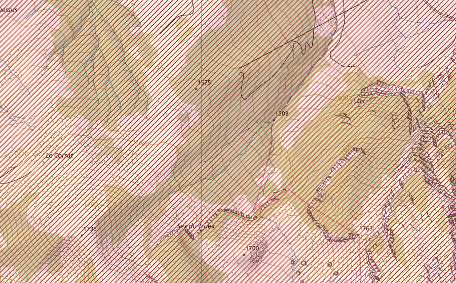 Landeskarte swisstopo mit dem Schutzperimeter von Tour d’Aï – Dent de Corjon (BLN-Landschaft)