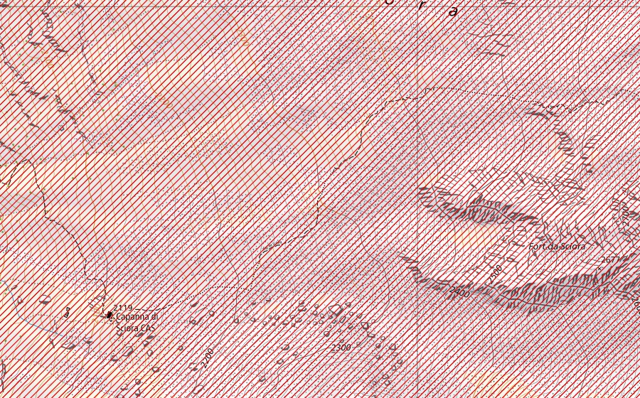 Carte nationale swisstopo avec le périmètre protégé de Val Bondasca – Val da l’Albigna (Paysage IFP)