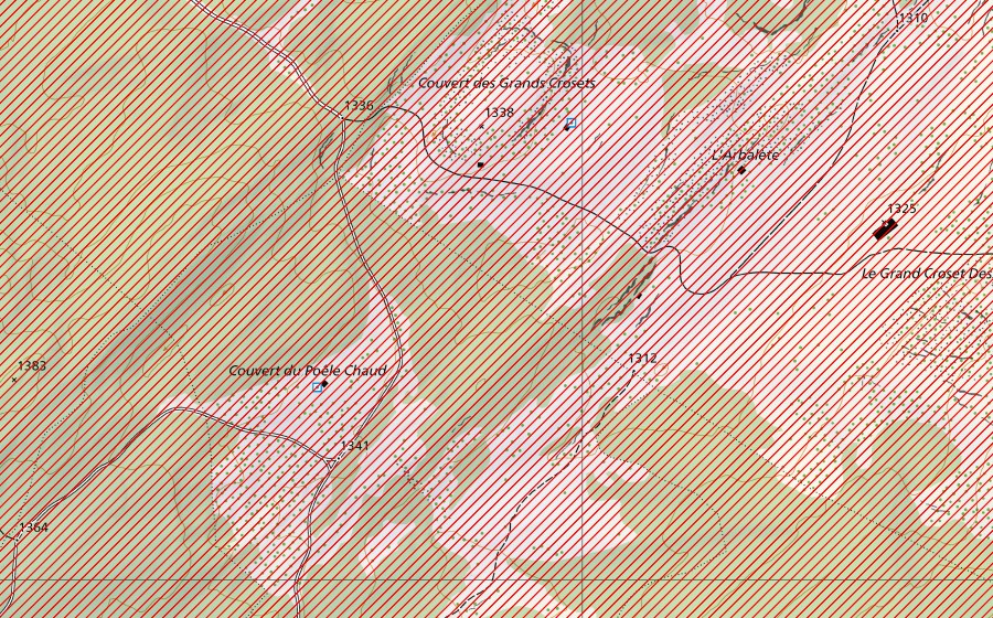 swisstopo national map showing the protected perimeter of Vallée de Joux et Haut-Jura vaudois (BLN landscape)
