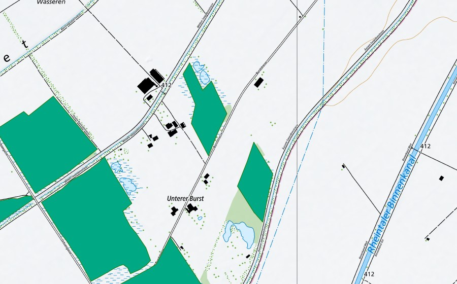 Landeskarte swisstopo mit dem Schutzperimeter von Bannriet Nordost (Flachmoor)