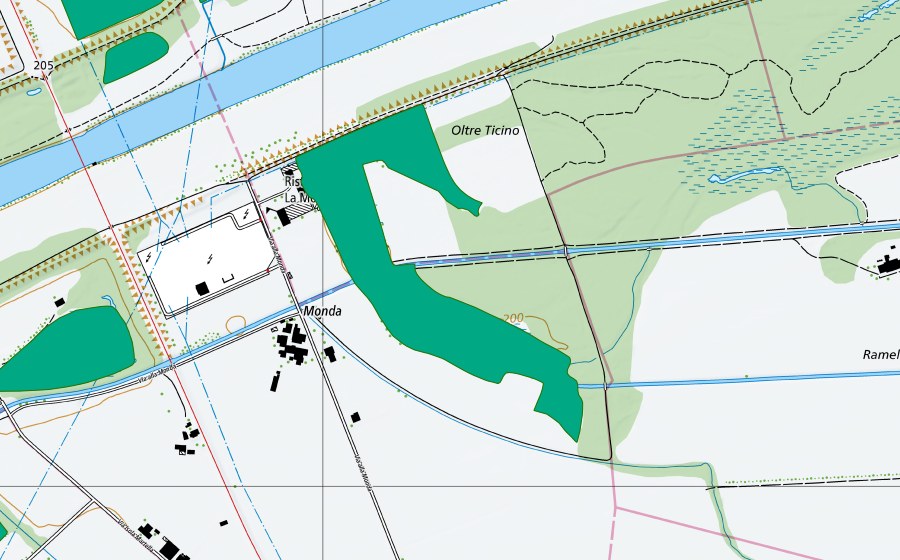 Carte nationale swisstopo avec le périmètre protégé de Ciossa Antognini (Bas-marais)