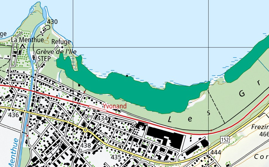Carta nazionale swisstopo con il perimetro protetto di Grèves du lac (Torbiera bassa)