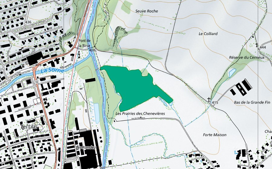 Carta nazionale swisstopo con il perimetro protetto di Le Colliard (Torbiera bassa)