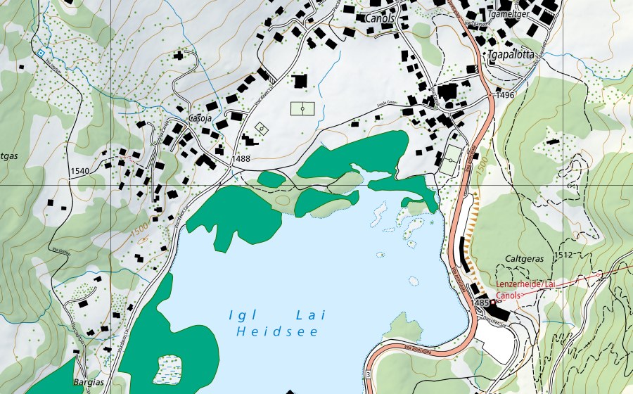 Carta nazionale swisstopo con il perimetro protetto di Nordufer Heidsee (Torbiera bassa)