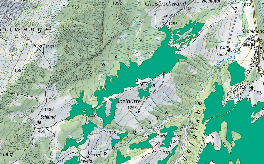Carta nazionale swisstopo con il perimetro protetto di Stächelegg (Torbiera bassa)