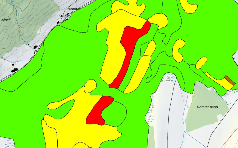 Landeskarte swisstopo mit dem Schutzperimeter von Altmatt-Biberbrugg (Hochmoor)