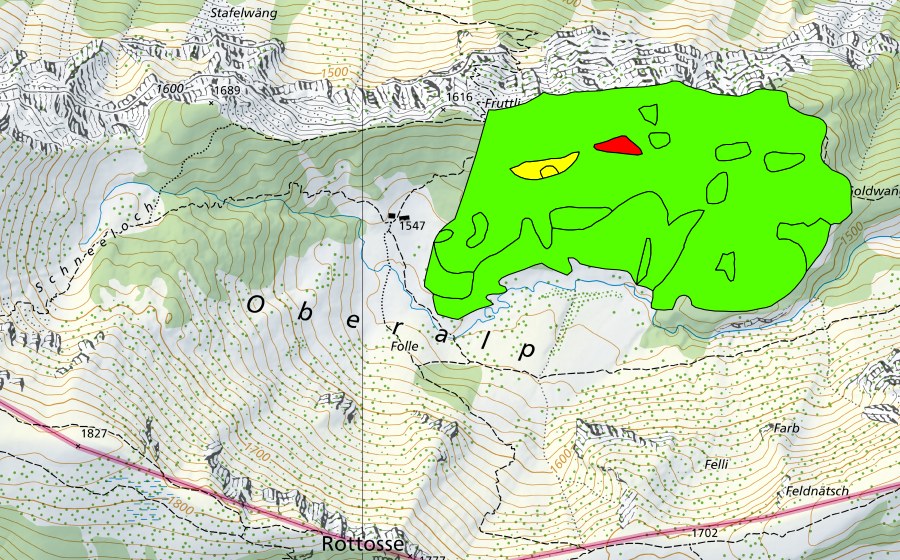 Landeskarte swisstopo mit dem Schutzperimeter von Ehemaliger Pilatussee (Hochmoor)