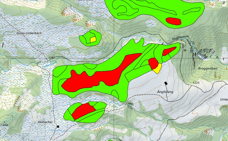 Carta nazionale swisstopo con il perimetro protetto di Hobacher (Torbiera alta)