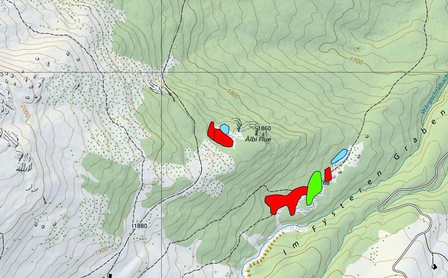 Carte nationale swisstopo avec le périmètre protégé de Moor bei Aelbi Flue (Haut-marais)