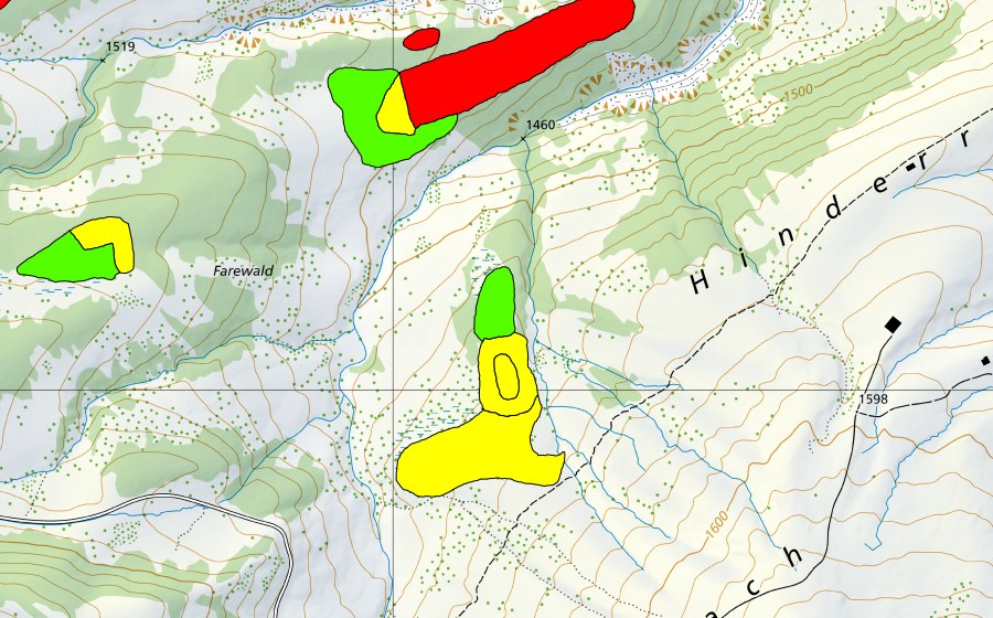 swisstopo national map showing the protected perimeter of Moor bei Lombachalp (Raised bog)