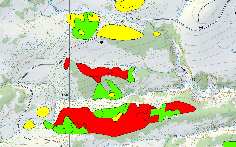 Landeskarte swisstopo mit dem Schutzperimeter von Moor südlich Möser (Hochmoor)