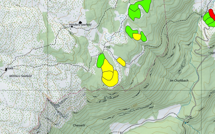 Carte nationale swisstopo avec le périmètre protégé de Moore südwestlich Grünenbergpass (Haut-marais)