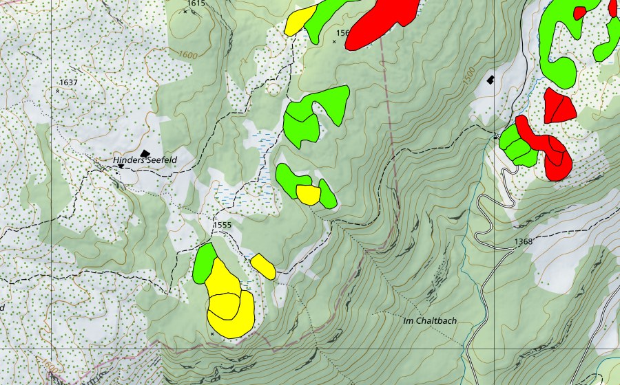 swisstopo national map showing the protected perimeter of Moore südwestlich Grünenbergpass (Raised bog)