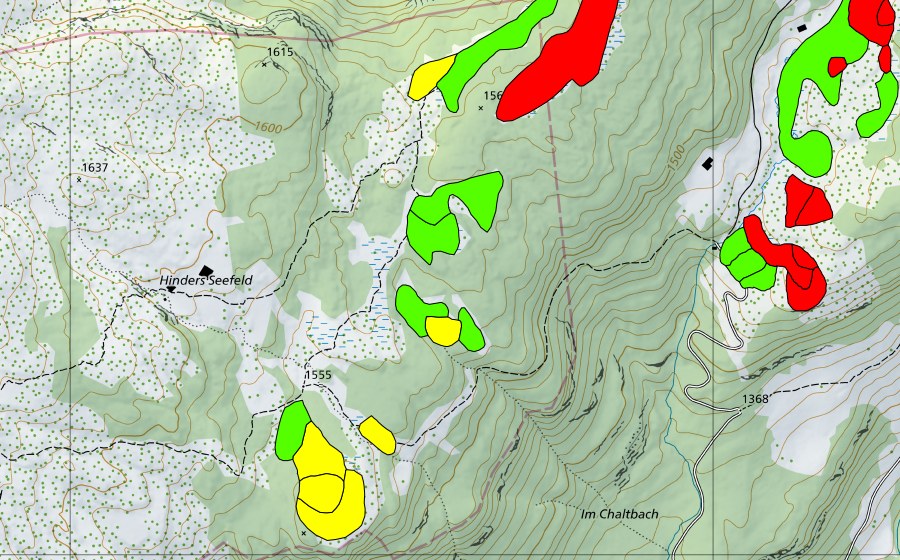 Carte nationale swisstopo avec le périmètre protégé de Moore südwestlich Grünenbergpass (Haut-marais)