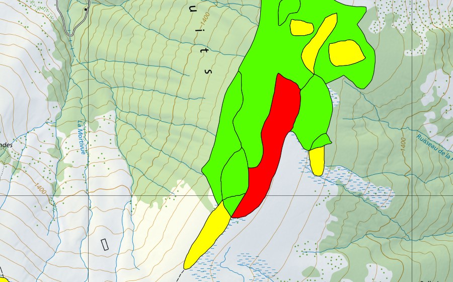 swisstopo national map showing the protected perimeter of Niremont, Arête nord (Raised bog)