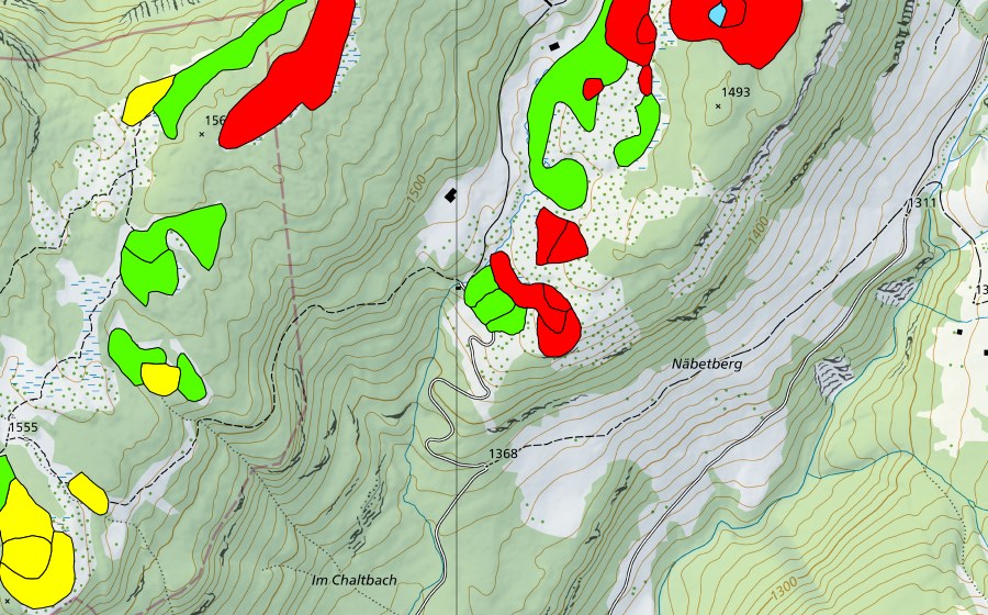 Landeskarte swisstopo mit dem Schutzperimeter von Trogenmoos (Hochmoor)
