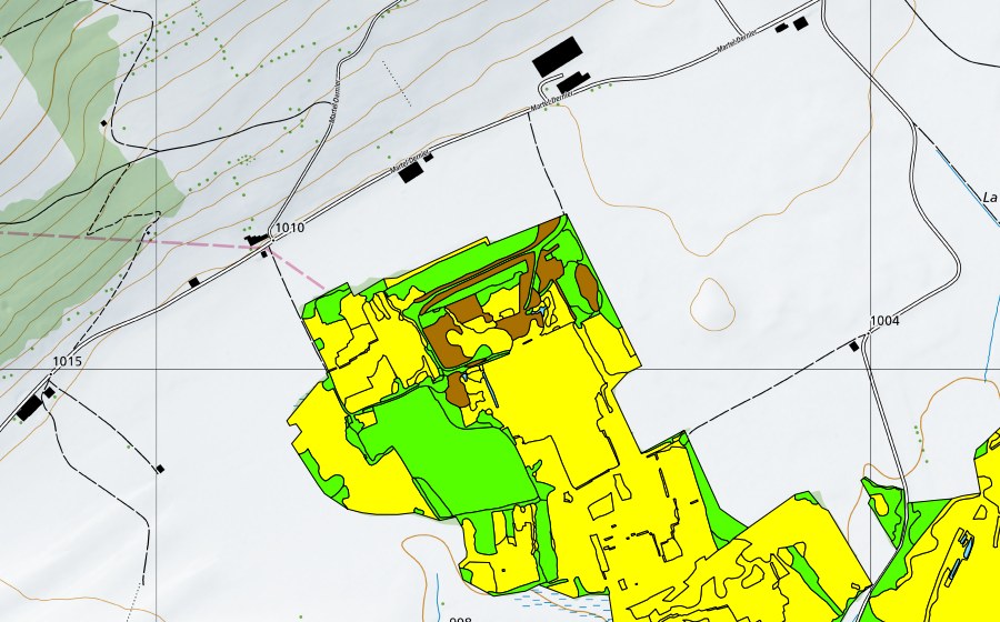 swisstopo national map showing the protected perimeter of Vallée des Ponts-de-Martel (Bois des Lattes/Marais Rouge) (Raised bog)