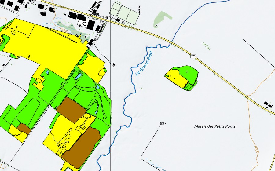 Carte nationale swisstopo avec le périmètre protégé de Vallée des Ponts-de-Martel (Bois des Lattes/Marais Rouge) (Haut-marais)