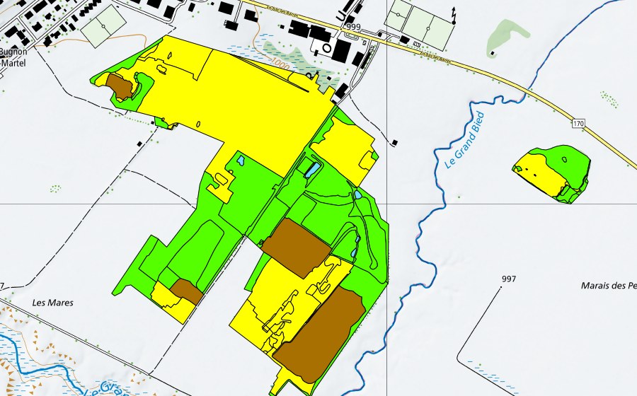 swisstopo national map showing the protected perimeter of Vallée des Ponts-de-Martel (Bois des Lattes/Marais Rouge) (Raised bog)