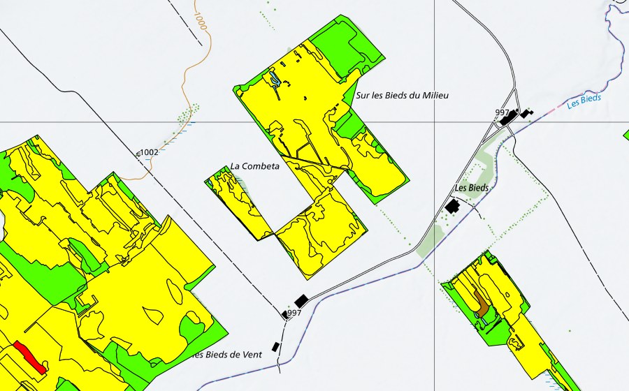 Carte nationale swisstopo avec le périmètre protégé de Vallée des Ponts-de-Martel (Bois des Lattes/Marais Rouge) (Haut-marais)