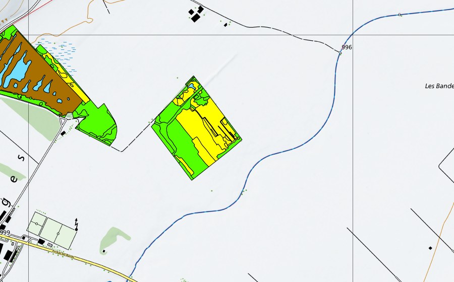 swisstopo national map showing the protected perimeter of Vallée des Ponts-de-Martel (Bois des Lattes/Marais Rouge) (Raised bog)