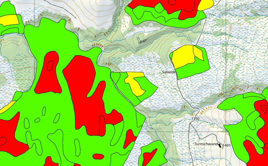 Landeskarte swisstopo mit dem Schutzperimeter von Zopf (Hochmoor)