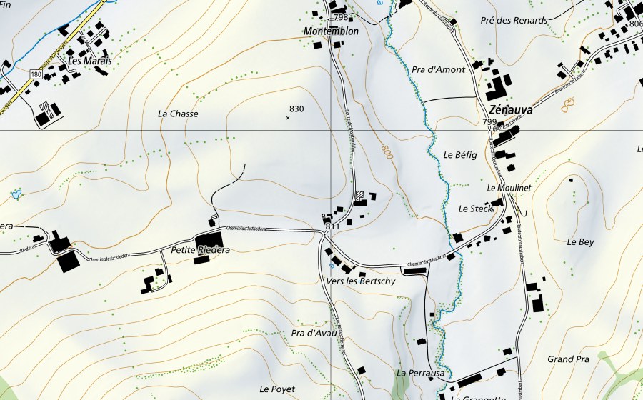 Carte nationale swisstopo avec le périmètre protégé de Aare-Brügg, Aegerten (Station hydrométrique)