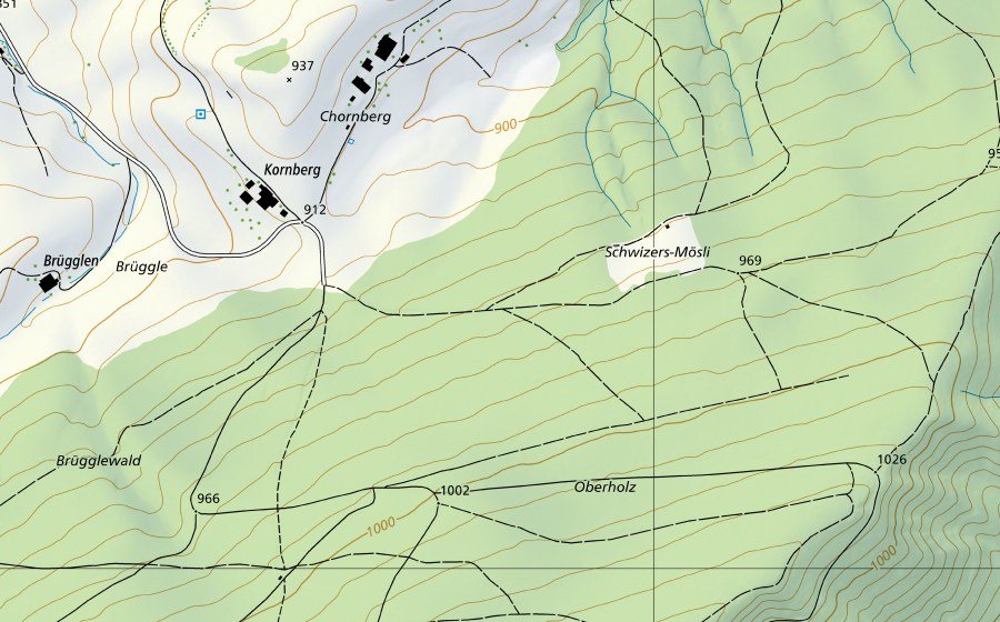 swisstopo national map showing the protected perimeter of Aare-Felsenau, K.W. Klingnau (U.W.) (Hydrological station)