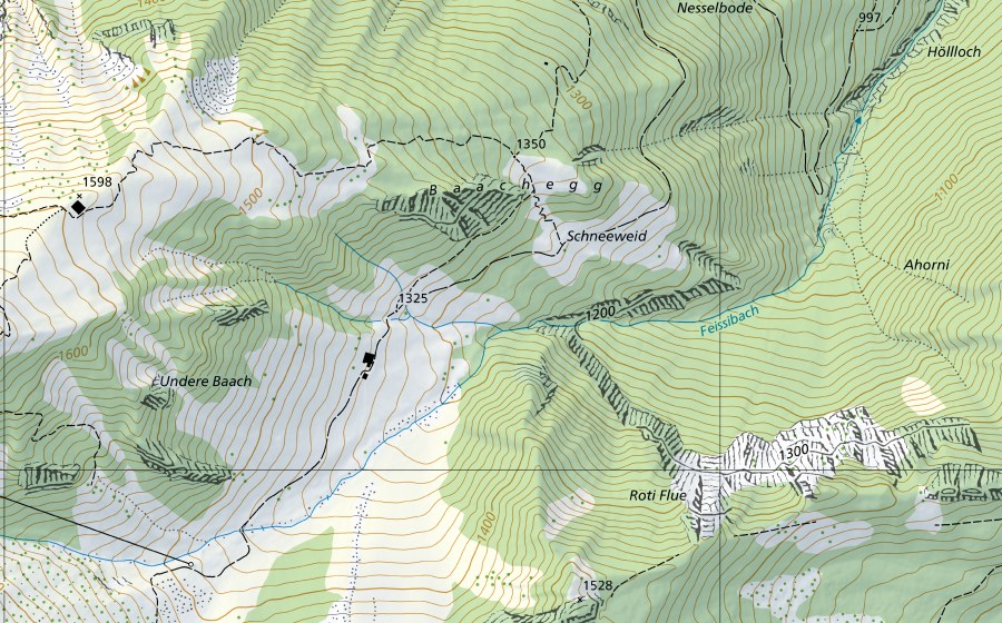 Landeskarte swisstopo mit dem Schutzperimeter von Aare-Hagneck (Hydromessstation)