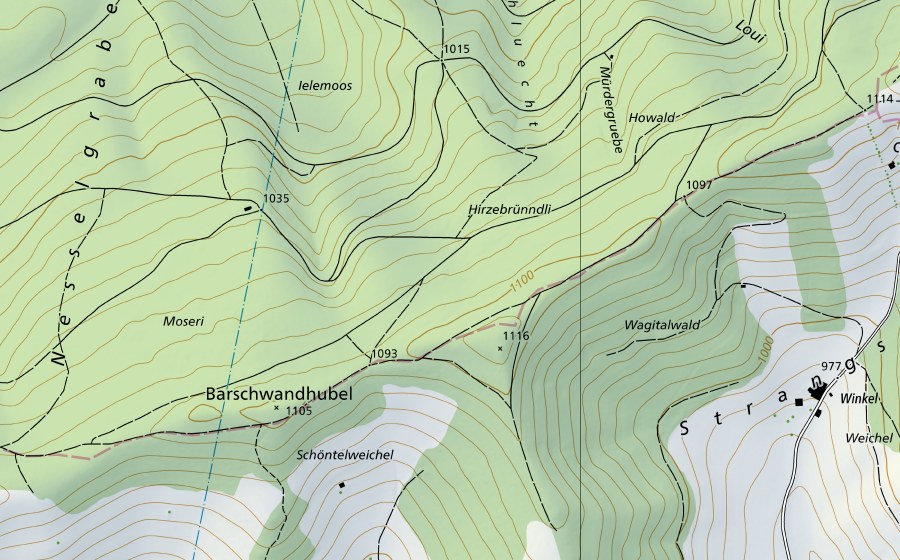 Carte nationale swisstopo avec le périmètre protégé de Aare-Untersiggenthal, Stilli (Station hydrométrique)