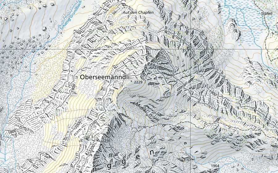 Carte nationale swisstopo avec le périmètre protégé de Alpbach-Erstfeld, Bodenberg (Station hydrométrique)